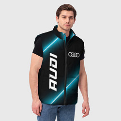 Мужской жилет Audi неоновые лампы, цвет: 3D-черный — фото 2