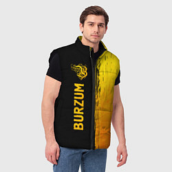 Мужской жилет Burzum - gold gradient: по-вертикали, цвет: 3D-черный — фото 2