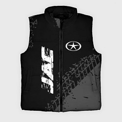Мужской жилет JAC speed на темном фоне со следами шин: надпись,, цвет: 3D-черный