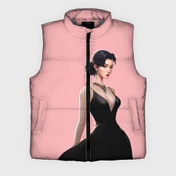 Мужской жилет Girl in black dress - pink, цвет: 3D-светло-серый