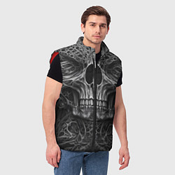Мужской жилет Череп в стиле Гигера, цвет: 3D-красный — фото 2