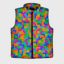 Мужской жилет Крупные блоки Тетрис, цвет: 3D-черный