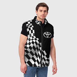 Мужской жилет Toyota racing flag, цвет: 3D-черный — фото 2