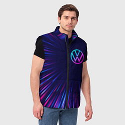 Мужской жилет Volkswagen neon speed lines, цвет: 3D-черный — фото 2