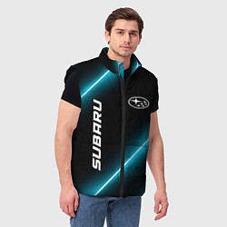 Мужской жилет Subaru неоновые лампы, цвет: 3D-черный — фото 2