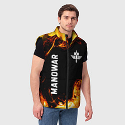 Мужской жилет Manowar и пылающий огонь, цвет: 3D-черный — фото 2