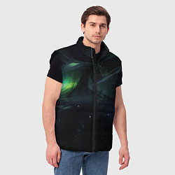 Мужской жилет Dark green black elements, цвет: 3D-черный — фото 2