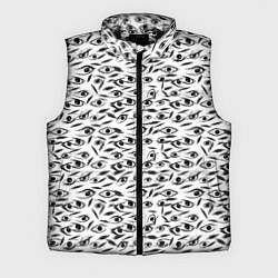 Мужской жилет Море глаз на белом фоне
