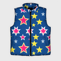 Мужской жилет Звёзды разных цветов, цвет: 3D-черный