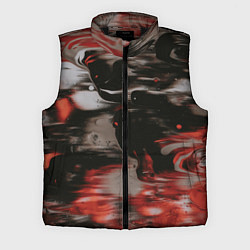 Мужской жилет Чёрные и красные волны, цвет: 3D-черный
