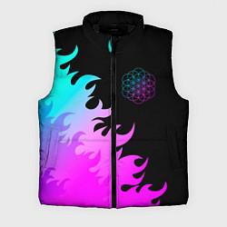 Мужской жилет Coldplay неоновый огонь, цвет: 3D-черный