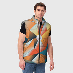 Мужской жилет Жемчужина - градиент из полигональных треугольнико, цвет: 3D-светло-серый — фото 2