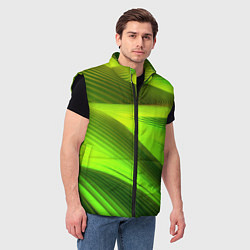 Мужской жилет Светлый зеленый абстрактный фон, цвет: 3D-черный — фото 2