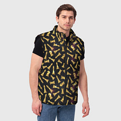 Мужской жилет Шахматы в космосе, цвет: 3D-черный — фото 2