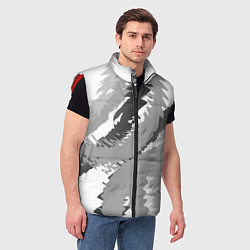 Мужской жилет Черно-белая абстрактная картина, цвет: 3D-красный — фото 2