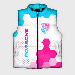 Мужской жилет Porsche neon gradient style: надпись, символ