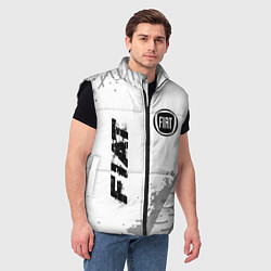 Мужской жилет Fiat speed на светлом фоне со следами шин: надпись, цвет: 3D-черный — фото 2