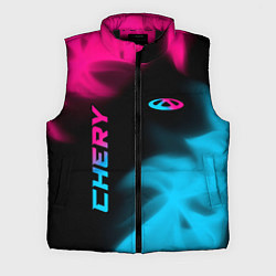 Мужской жилет Chery - neon gradient: надпись, символ, цвет: 3D-черный