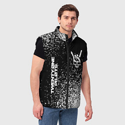 Мужской жилет Twenty One Pilots и рок символ на темном фоне, цвет: 3D-черный — фото 2