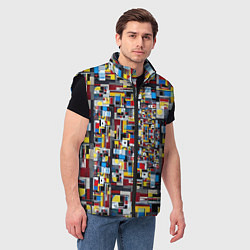Мужской жилет Живопись в стиле Мондриан, цвет: 3D-черный — фото 2