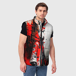 Мужской жилет Подросток в маске кицунэ, цвет: 3D-черный — фото 2