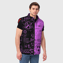 Мужской жилет Dead inside purple black, цвет: 3D-красный — фото 2