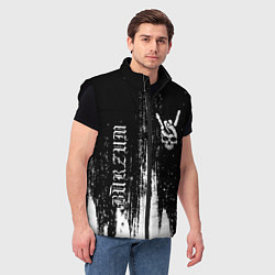 Мужской жилет Burzum и рок символ на темном фоне, цвет: 3D-черный — фото 2