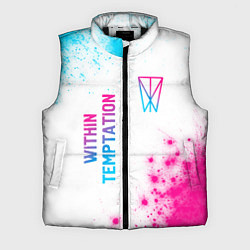 Мужской жилет Within Temptation neon gradient style: надпись, си, цвет: 3D-черный