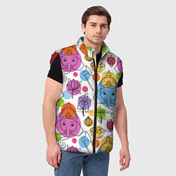 Мужской жилет Индийские слоники, цвет: 3D-красный — фото 2