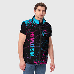Мужской жилет Nightwish - neon gradient: надпись, символ, цвет: 3D-черный — фото 2