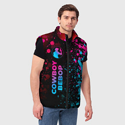 Мужской жилет Cowboy Bebop - neon gradient: по-вертикали, цвет: 3D-черный — фото 2