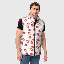 Мужской жилет Поцелуи - паттерн, цвет: 3D-красный — фото 2