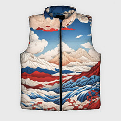 Мужской жилет Японский ретро пейзаж, цвет: 3D-светло-серый