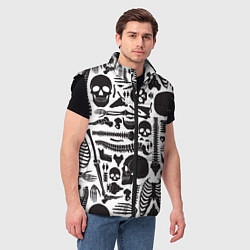 Мужской жилет Human osteology, цвет: 3D-черный — фото 2