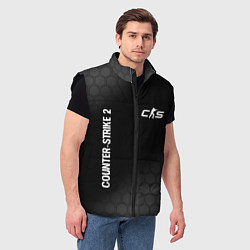 Мужской жилет Counter-Strike 2 glitch на темном фоне: надпись, с, цвет: 3D-черный — фото 2