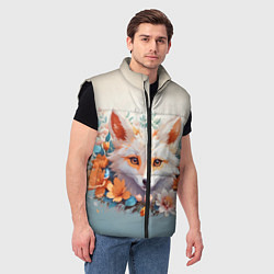 Мужской жилет Цветочная лиса, цвет: 3D-черный — фото 2