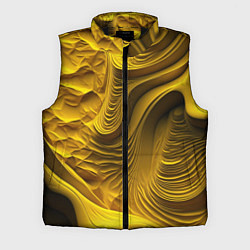 Мужской жилет Объемная желтая текстура, цвет: 3D-черный