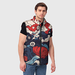 Мужской жилет Узоры в Японском стиле, цвет: 3D-черный — фото 2