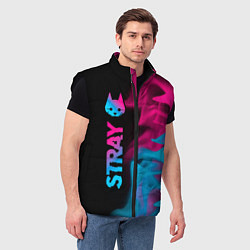 Мужской жилет Stray - neon gradient: по-вертикали, цвет: 3D-черный — фото 2