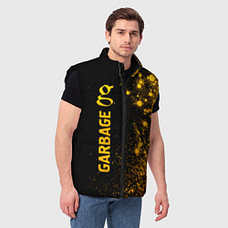 Мужской жилет Garbage - gold gradient: по-вертикали, цвет: 3D-черный — фото 2