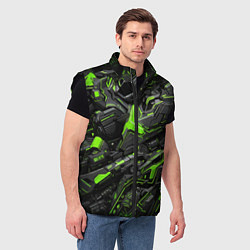 Мужской жилет Текстура киберпанка, цвет: 3D-черный — фото 2