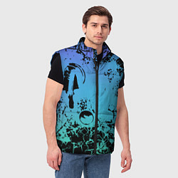 Мужской жилет Неоновый абстрактный фон в граффити стиле, цвет: 3D-черный — фото 2