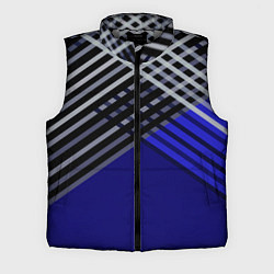 Мужской жилет Белые и серые полосы на синем фоне