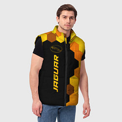 Мужской жилет Jaguar - gold gradient: по-вертикали, цвет: 3D-черный — фото 2