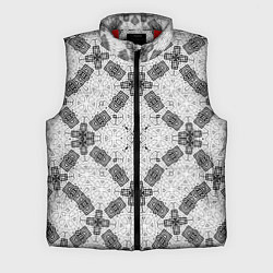 Мужской жилет Черно-белый ажурный кружевной узор Геометрия, цвет: 3D-красный