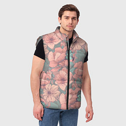 Мужской жилет Паттерн с бабочками и цветами, цвет: 3D-светло-серый — фото 2