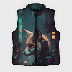 Мужской жилет Кибернетический лис, цвет: 3D-черный