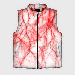 Мужской жилет Белый фон и красные молнии, цвет: 3D-красный