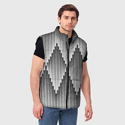 Мужской жилет Большие вдавленные ромбы, цвет: 3D-черный — фото 2