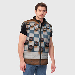 Мужской жилет Шашки, цвет: 3D-светло-серый — фото 2